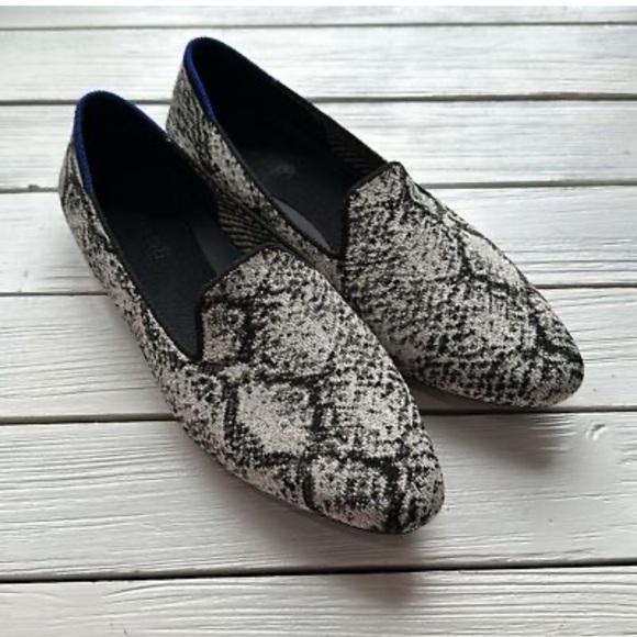 Rothy's Shoes - Rothy's Black and White Snake Print Men's Shoes